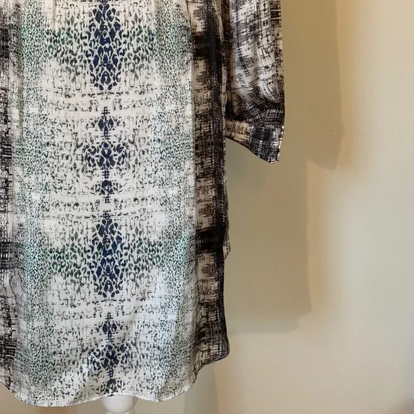 Theyskens' Theory | Dress in Gray White Multicolor Silk High-low Hem - Picture 6 of 11